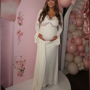 Meshki Electra slinky lace maxi dress